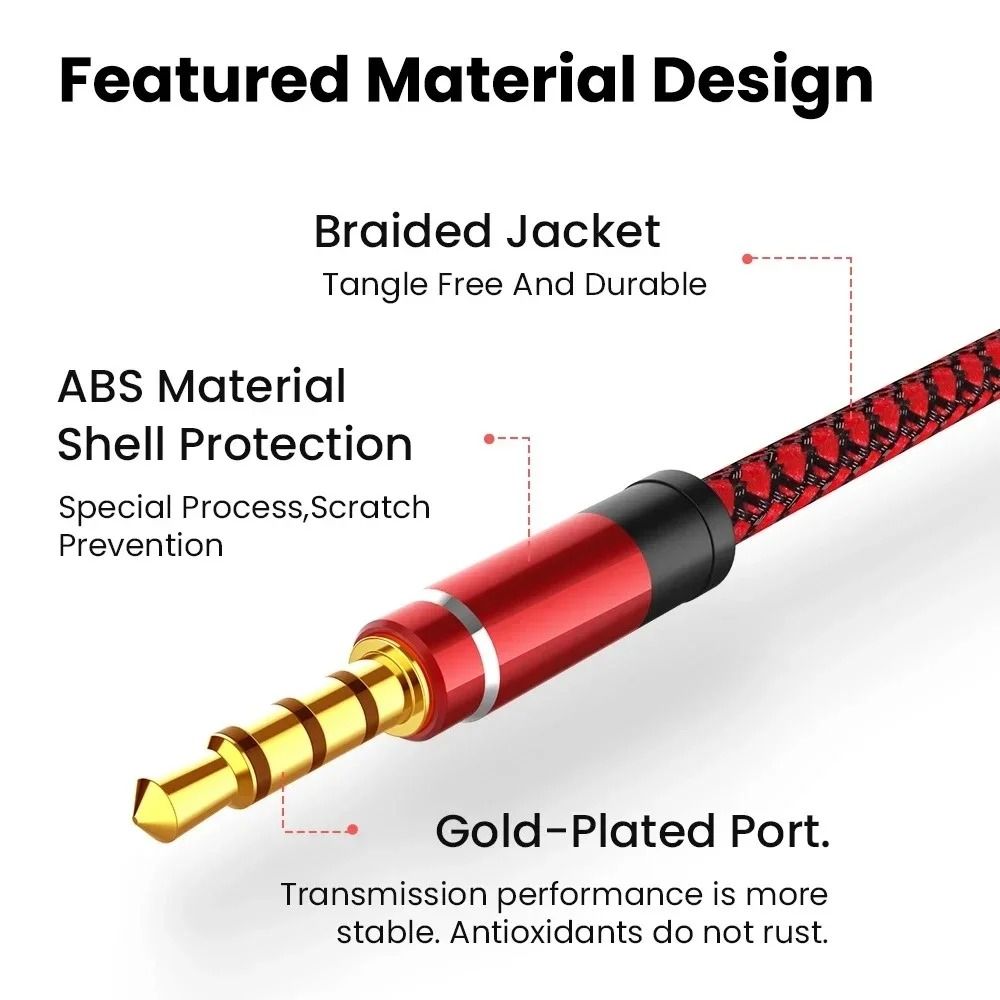 Universal 3.5mm Male-to-Male Auxiliary Audio Cable