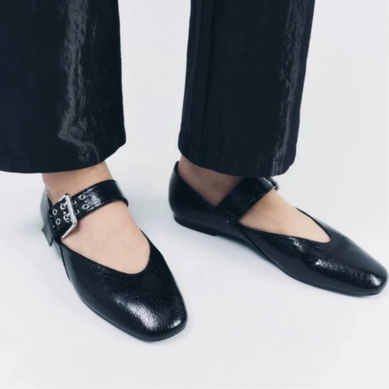 Leopard Retro Dress Shoes, Shoes Women Flats, Autumn Pointed Toe Loafers, Shallow Mouth Ballerinas
