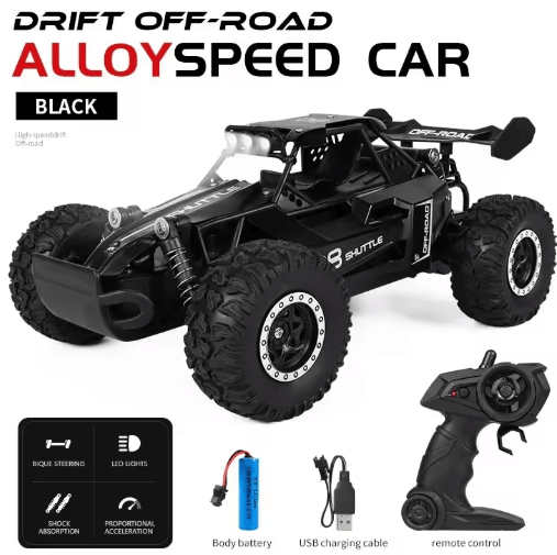 116 High Speed Off Road RC Car with LED Lights and 2.4GHz Control