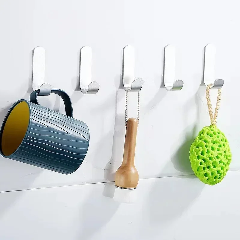 Waterproof Self-Adhesive J-Hooks for Bathroom Towel Kitchen Key Hanging