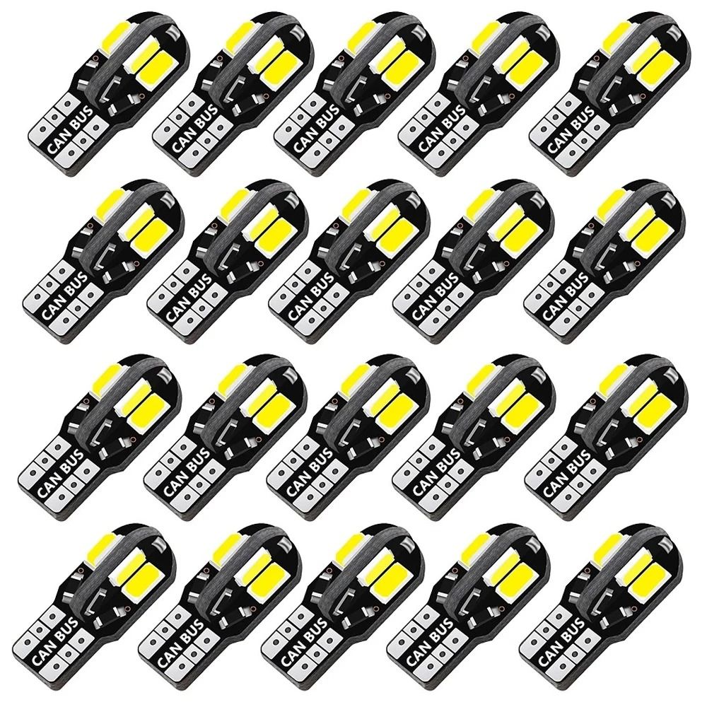 T10 W5W LED Car Bulbs 5730 8SMD 12V White Light Pack
