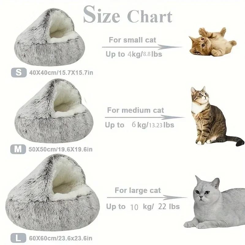 2 In 1 Plush Round Pet Bed and Sleep Bag