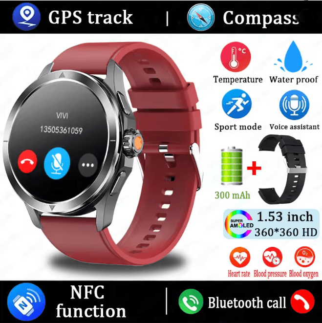 S4 Ultra GPS Smart Watch with AMOLED Display and Bluetooth Calling