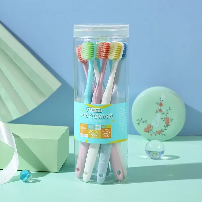 Macaron Series Wide Head Soft Bristle Toothbrush | 10-Piece High-Value Barrel