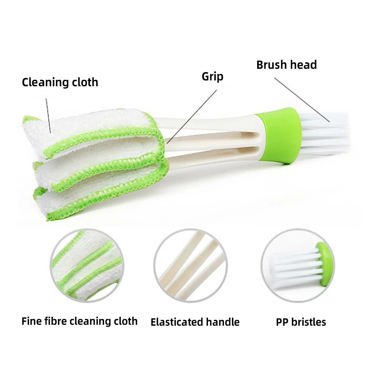 Dual-Head Microfiber Car Vent & Gap Cleaner