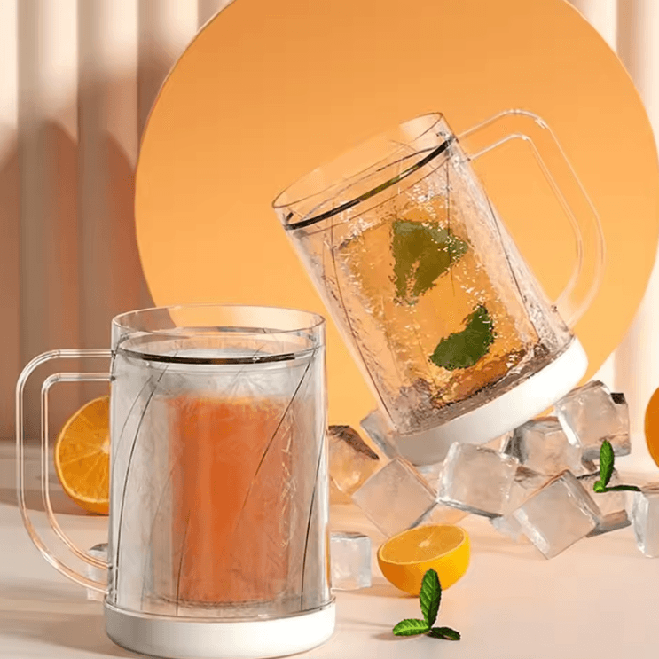 Double Wall Freezer Beer Mug – Portable Cooling Cup with Handle for Ice-Cold Drinks