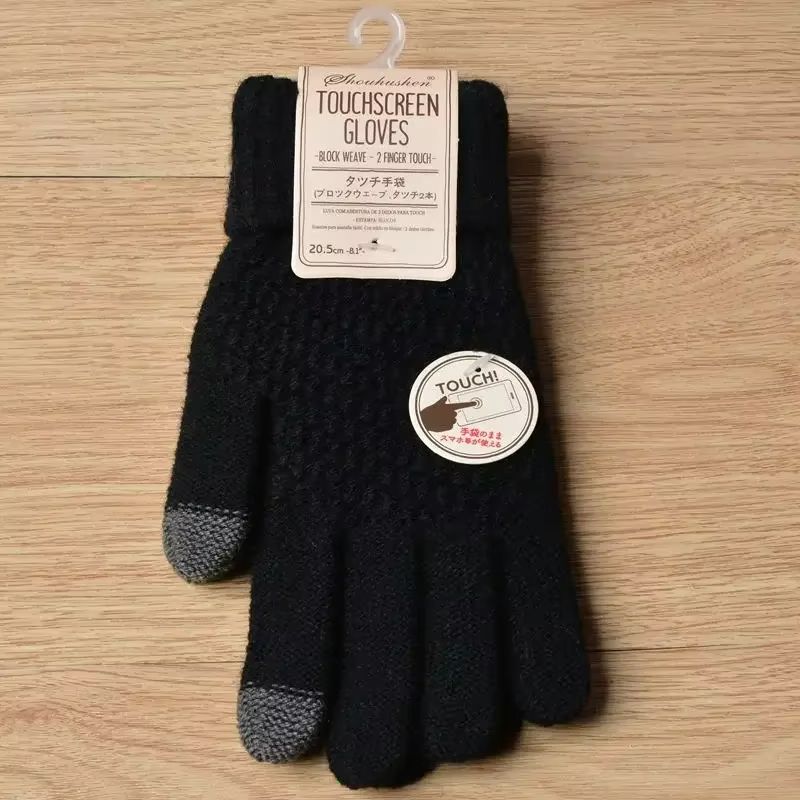 CozyTouch Winter Touch Screen Gloves – Unisex Warm Knit Full-Finger Mittens