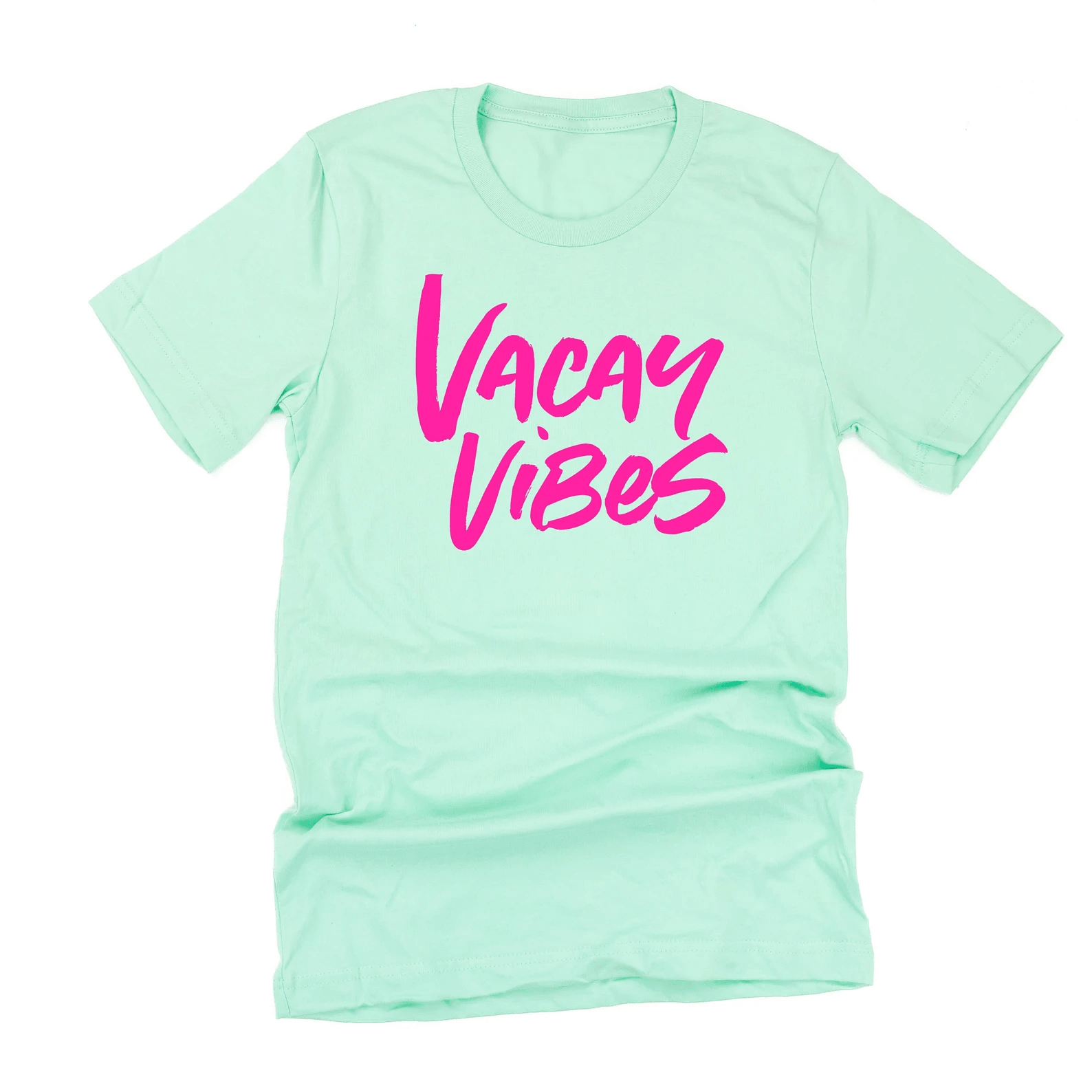 Vacay Vibes Neon Shirt Summer Vacation Graphic Tee Beach Vibes Travel Shirt
