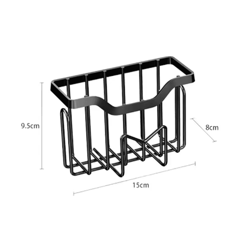 Rustproof Stainless Steel Kitchen Sink Sponge Holder with Adhesive Hook