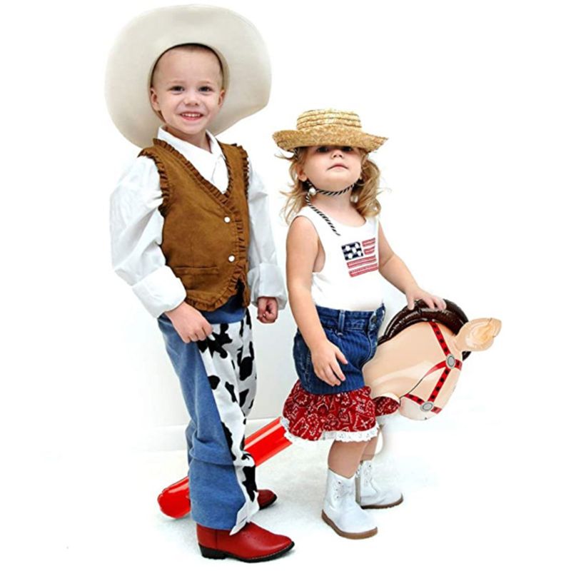 Inflatable Horse Head Stick Toy for Kids Cowboy Party & Farm Theme Fun