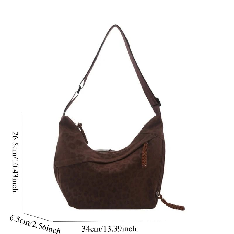 Leopard Print Crossbody Bag – Large Capacity Womens Hobo Shoulder Bag