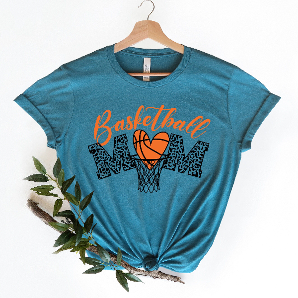 Basketball Mom Leopard Shirt Game Day Mom Tee Gift