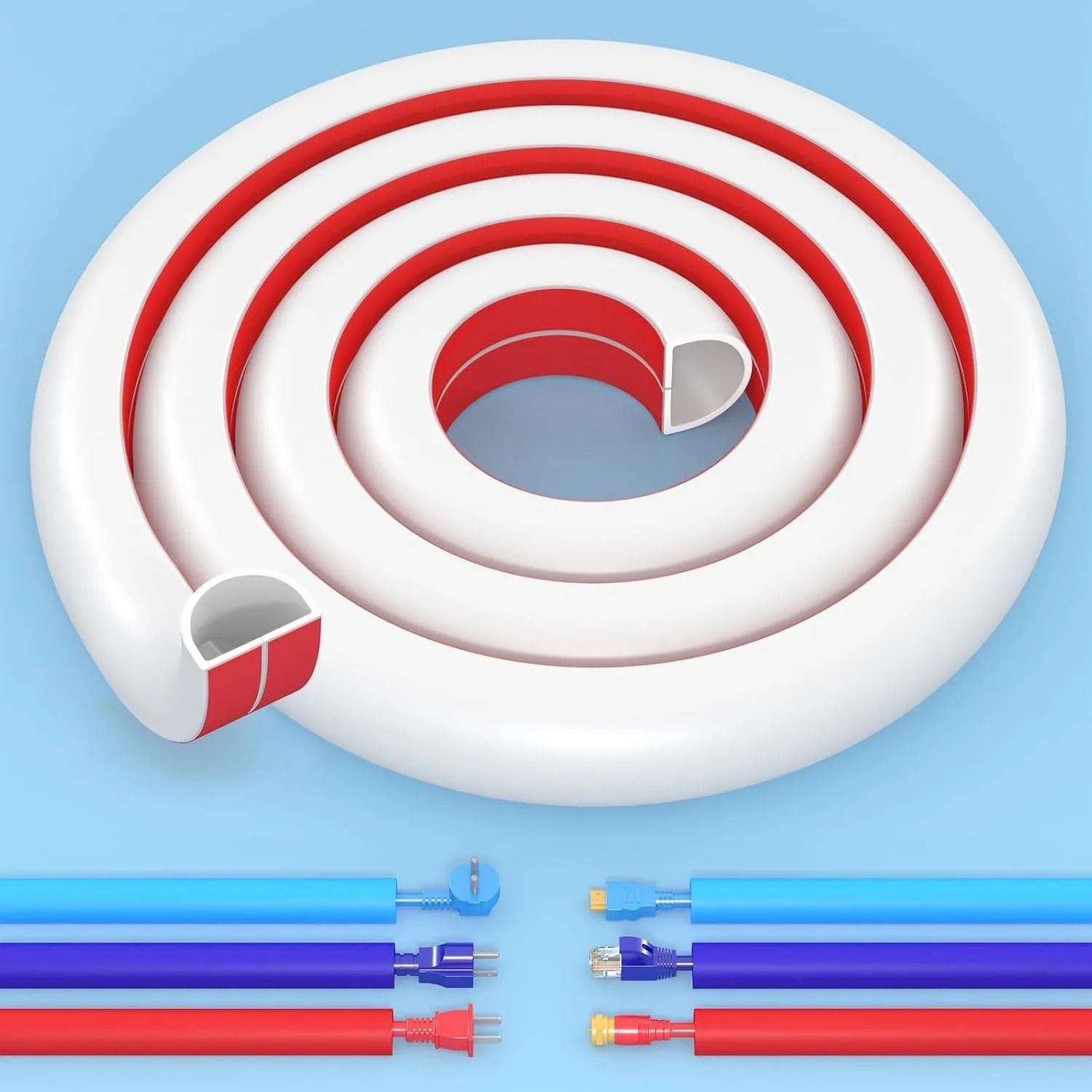 Flexible Self Adhesive Cable Cover Cord Hider for Floors and Walls