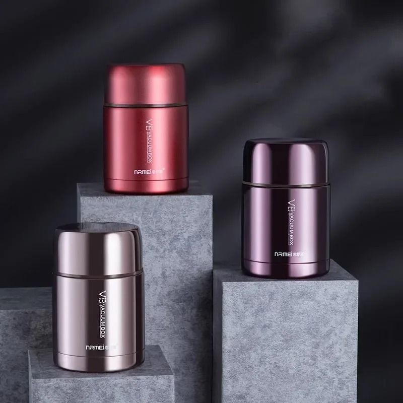 316 Food Thermos Jar Vacuum Insulated Stainless Steel Lunch Container With Spoon and Carry Bag