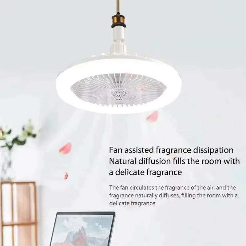 2-in-1 Ceiling Fan Lamp with Adjustable 3-Speed Fan and Dimmable E27 LED Light