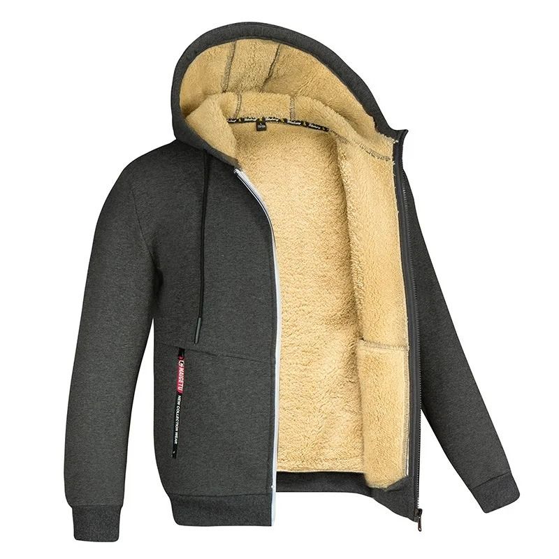 Mens Zip Up Fleece Hoodie Jacket Casual Winter Streetwear