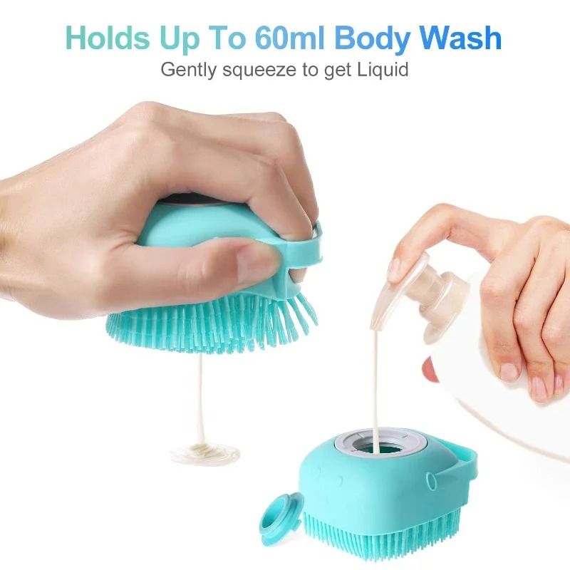 2-in-1 Pet Shampoo Dispenser and Massage Brush