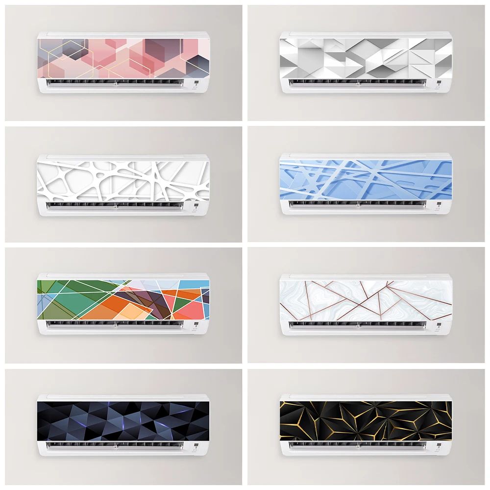 Modern 3D Geometric Air Conditioner Panel Sticker