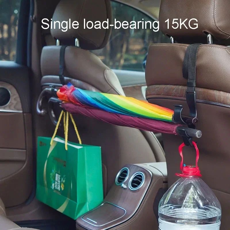 Multi-Function Car Headrest Hook & Umbrella Holder – Heavy-Duty Car Seat Back Organizer (2PCS)