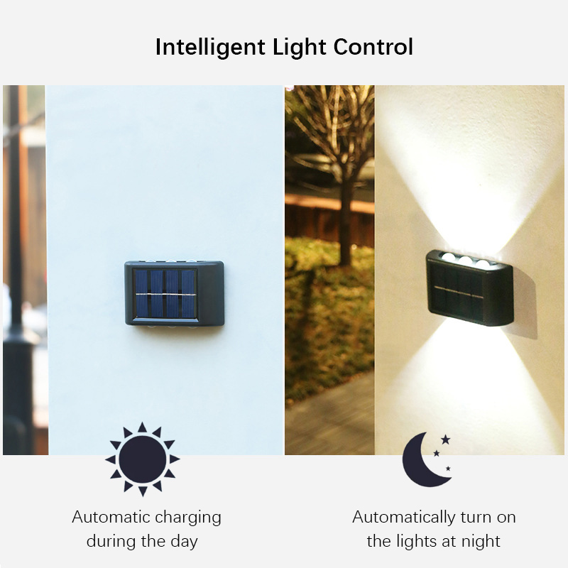 Waterproof Solar LED Wall Light, Outdoor Dusk to Dawn Lighting for Porch, Yard, and Camping