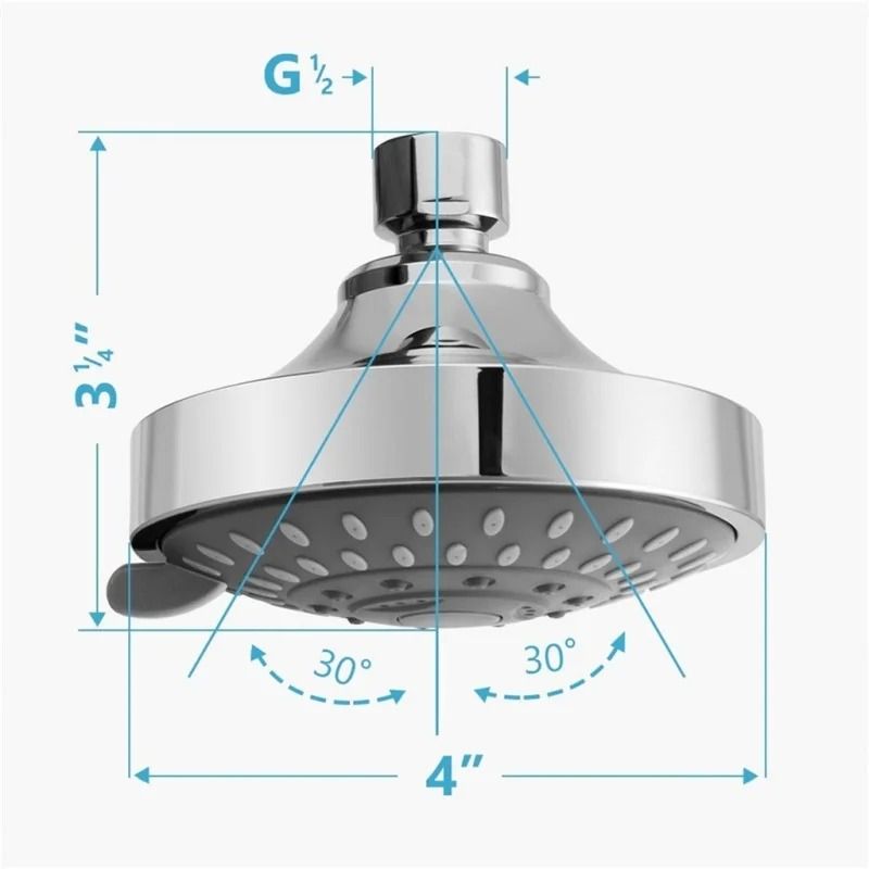 5 Mode High Pressure Fixed Shower Head 4 Inch Rain Sprayer