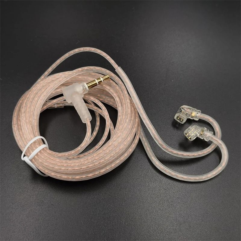 KZ 2 Pin Replacement Earphone Cable Oxygen Free Copper Silver Plated Cable with Mic