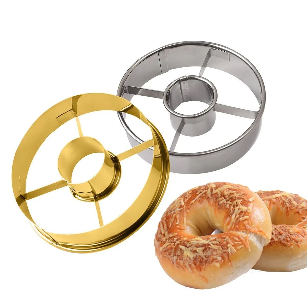 Round Stainless Steel Donut Cutting Mold – Precision Mousse Ring & Cookie Press