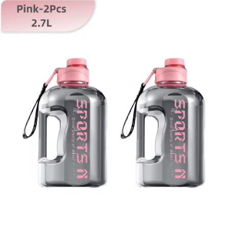 1.7L to 2.7L Large Capacity Sports Water Bottle with Time Scale Outdoor Gym and Hiking Hydration Kettle for Men