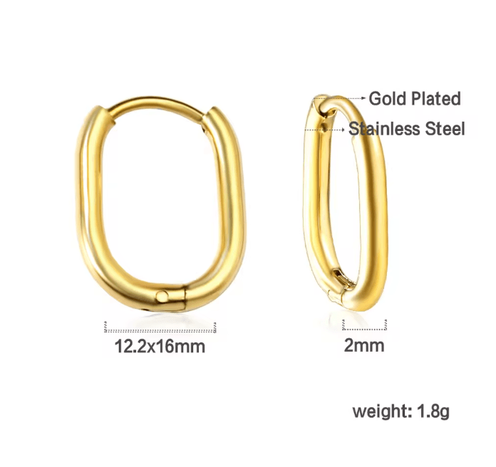 Simple U Shape Hoop Earrings