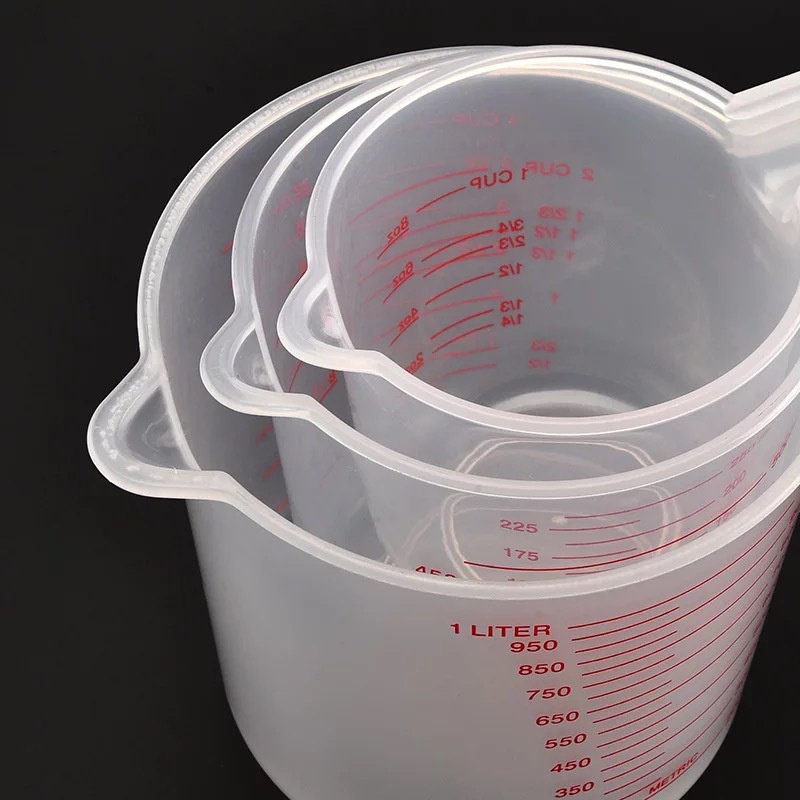 Baking Liquid Measuring Cups, PVC Scale Cup, Plastic Measuring Volume Beaker, Kitchen Baking Tools