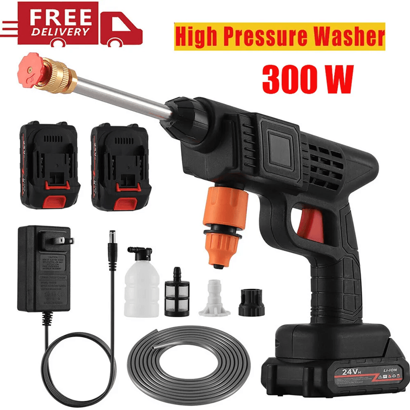 HydroJet Cordless High Pressure Car Washer with Battery and Foam Sprayer