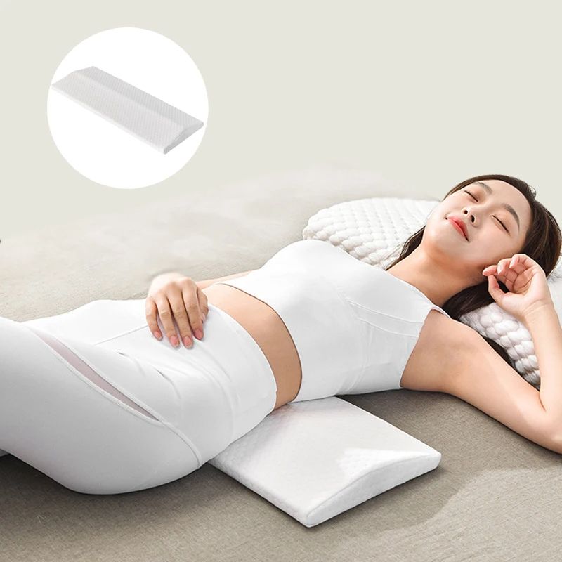 Lumbar Support Pillow for Back Pain Relieve Bed, Waist Support Cushion with Lumbar Traction for Good Sleeping Posture
