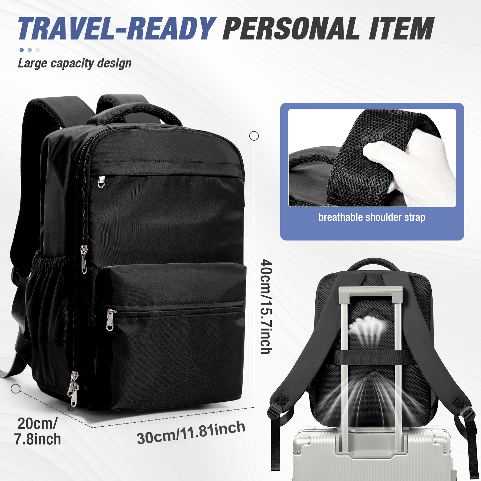 Vacuum Compression Travel Backpack Laptop Carry On Expandable Cabin Bag