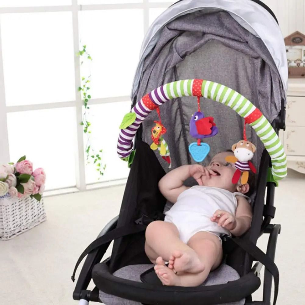 New Hanging Spiral Rattle Stroller Toy Soft Plush Crib Car Seat Lathe Activity Toy