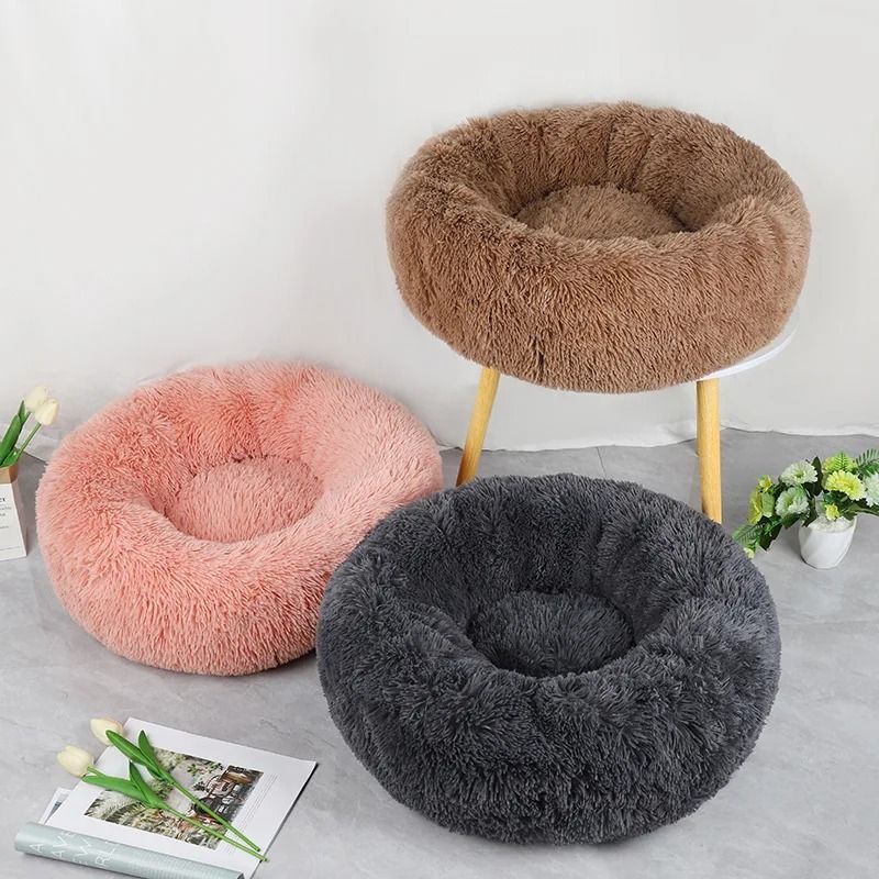 Plush Pet Nest Round Cat Dog Bed