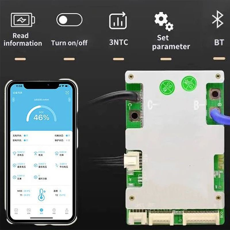 JBD Smart BMS Lithium Battery Protection Board with Built In Bluetooth