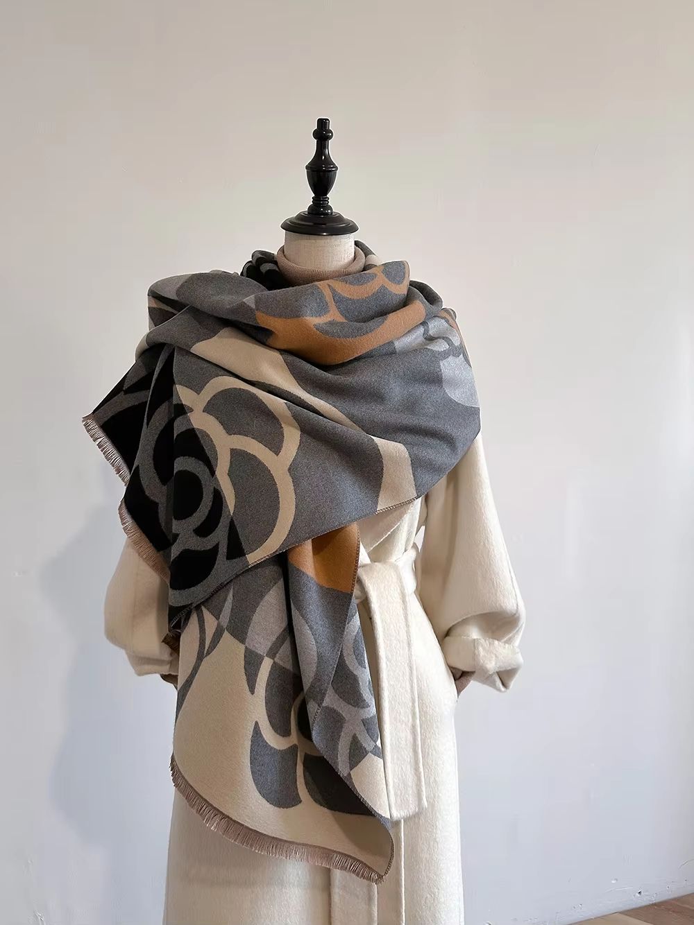 Luxury Women's Cashmere Winter Scarf – Thick Warm Pashmina Shawl Wrap Blanket Bufanda