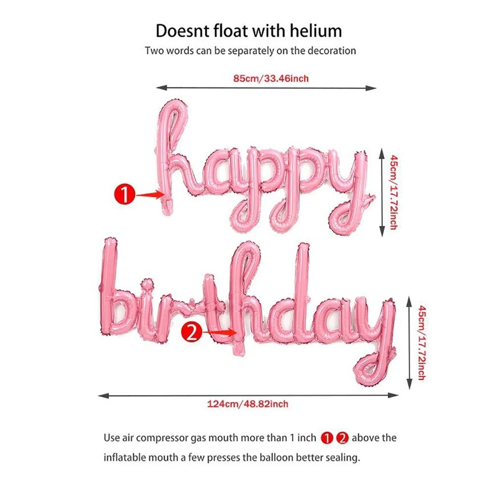 2-Piece Pink & Purple Happy Birthday Foil Balloon Set