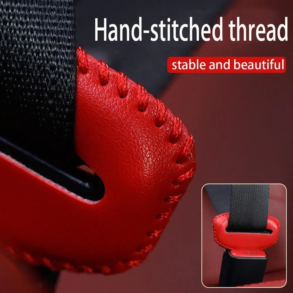 PU Leather Car Seat Belt Protector, Universal Anti-collision Buckle Cover, Wear-resistant Car Interior Case
