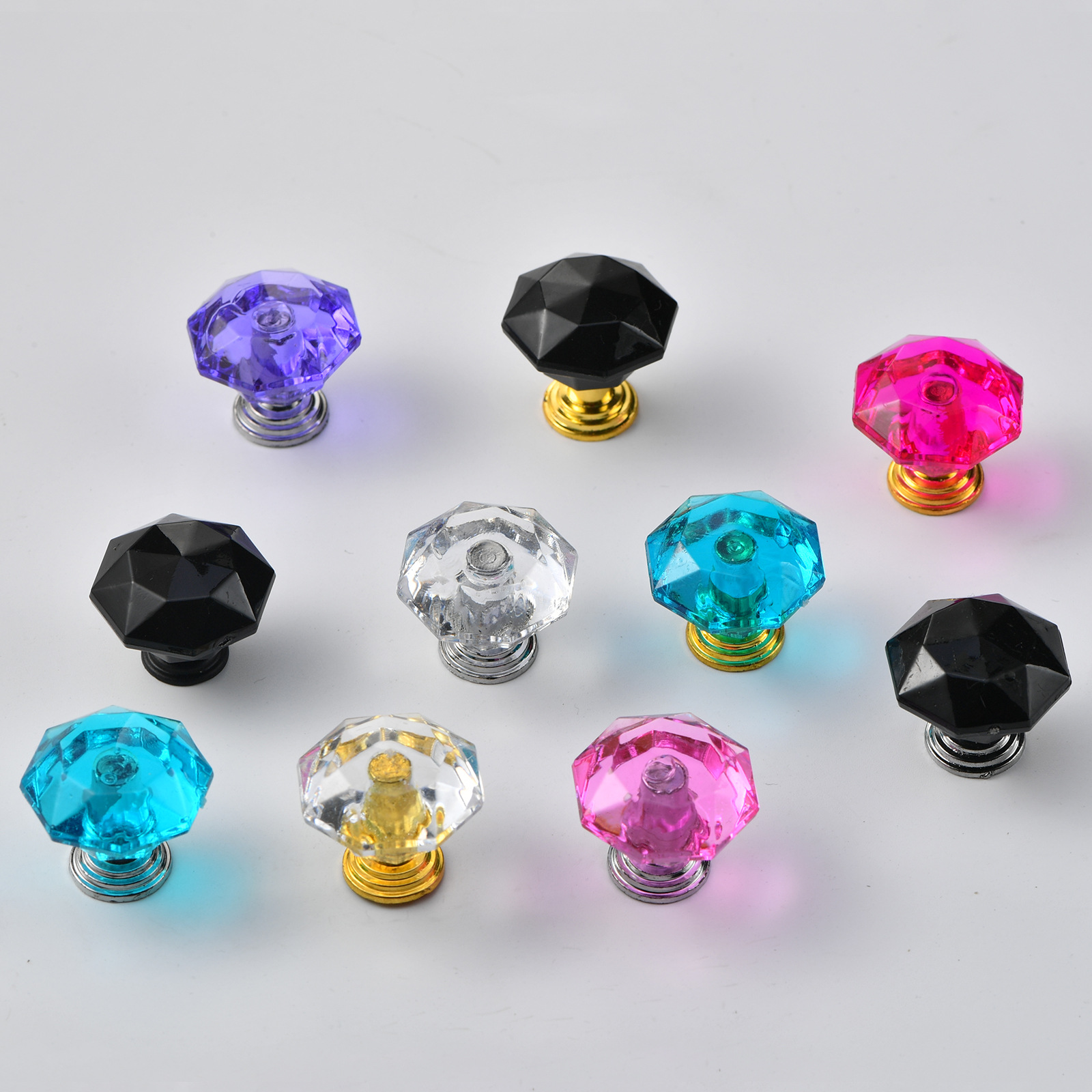 Clear Crystal Drawer Knobs Diamond Acrylic Cabinet Knobs for Dressers and Cabinets