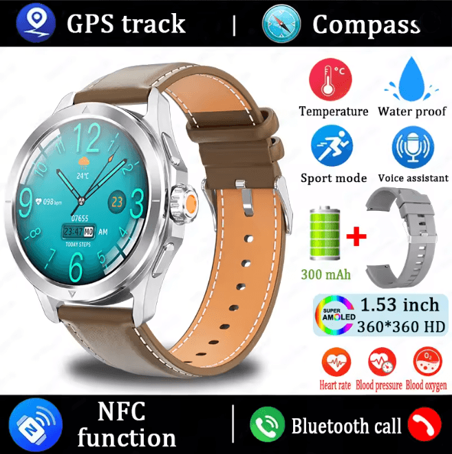 S4 Ultra GPS Smart Watch with AMOLED Display and Bluetooth Calling