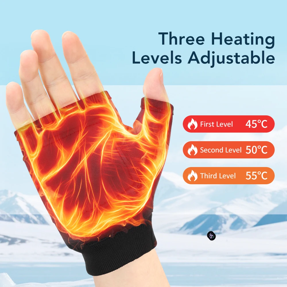 Heated Smart Rechargeable Electric Gloves, Windproof & Touchscreen, Perfect for Outdoor Hiking, Cycling & Winter Sports