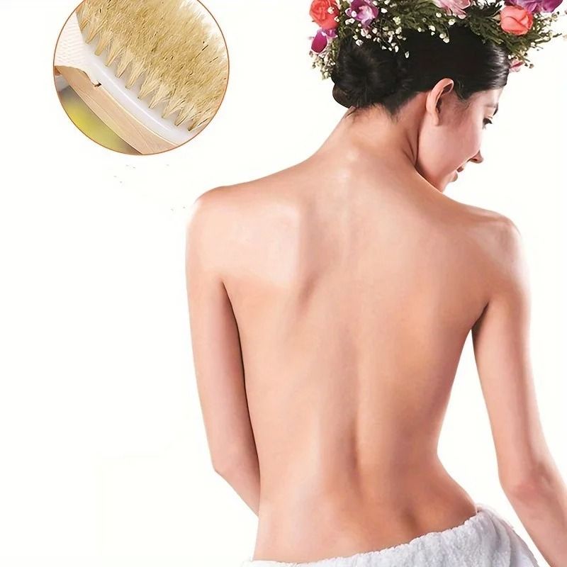 Natural Wooden Bristle Body Brush | High-Status Deep Cleansing Spa Tool