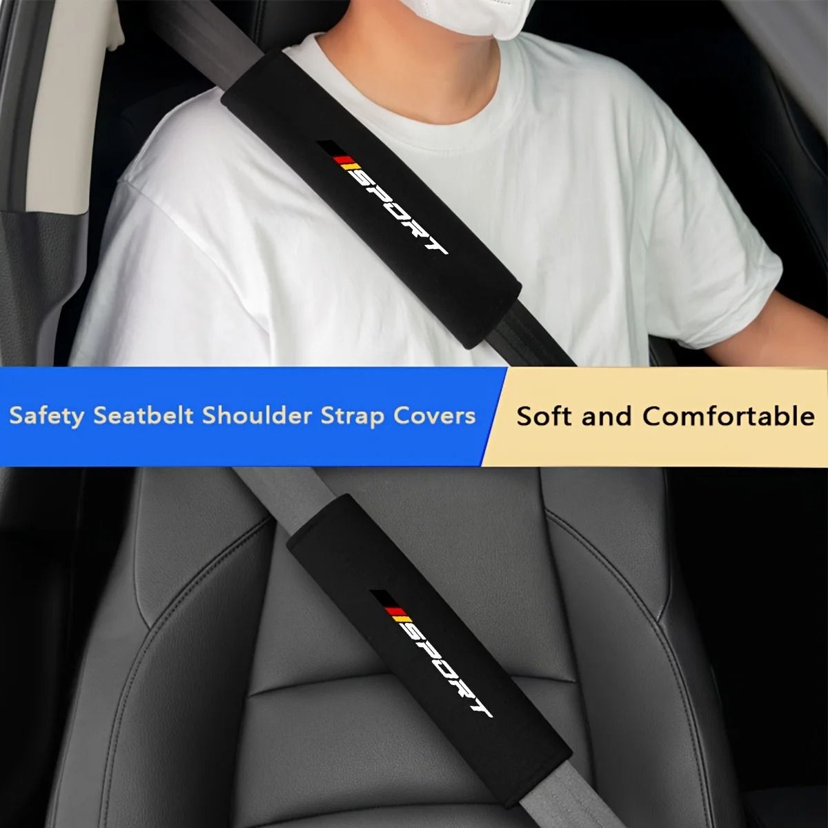 Plush Car Seat Belt Pads Set of 2 Universal Soft Shoulder Strap Cushions