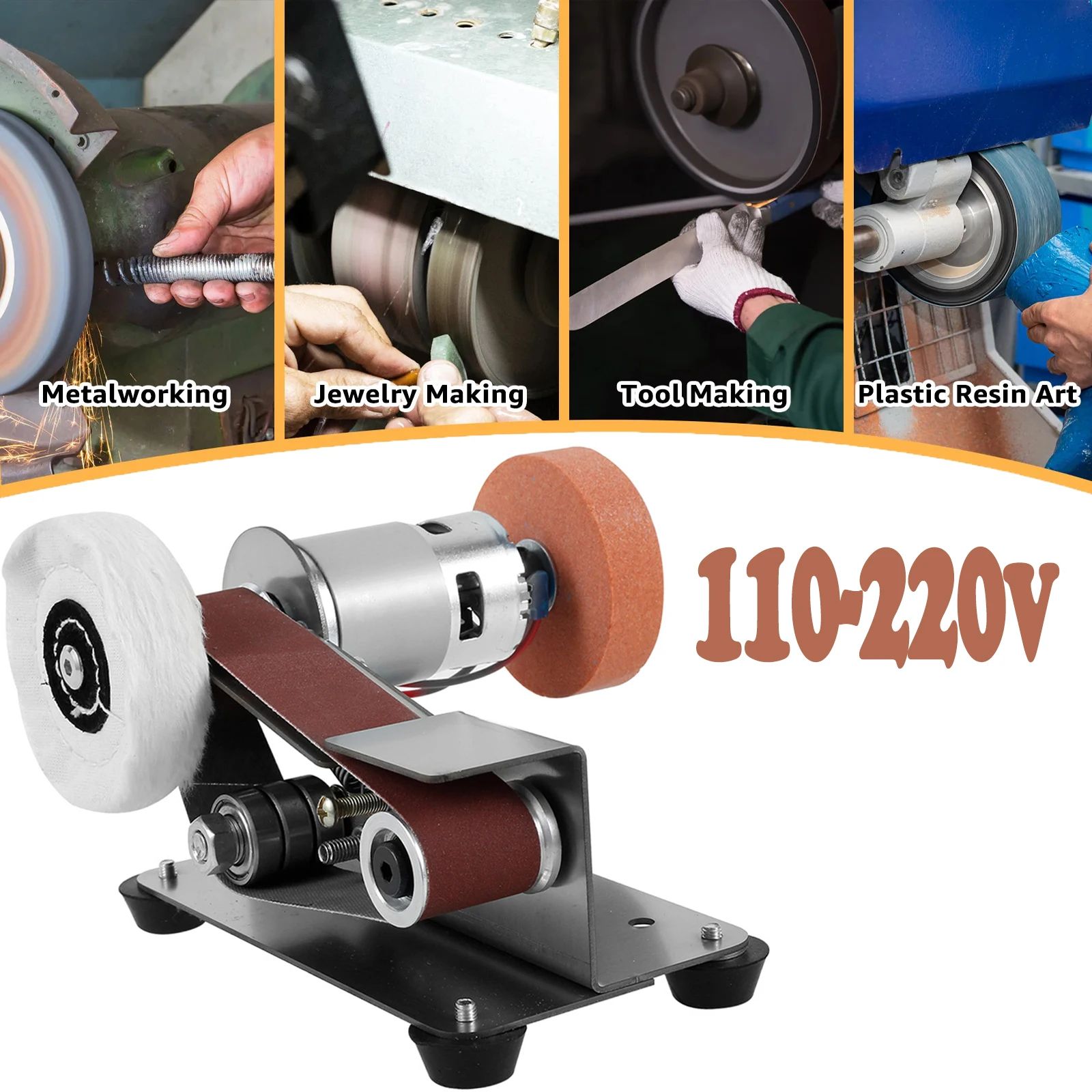Electric Belt Sander Machine for Grinding Polishing and Tool Sharpening DIY Power Tool