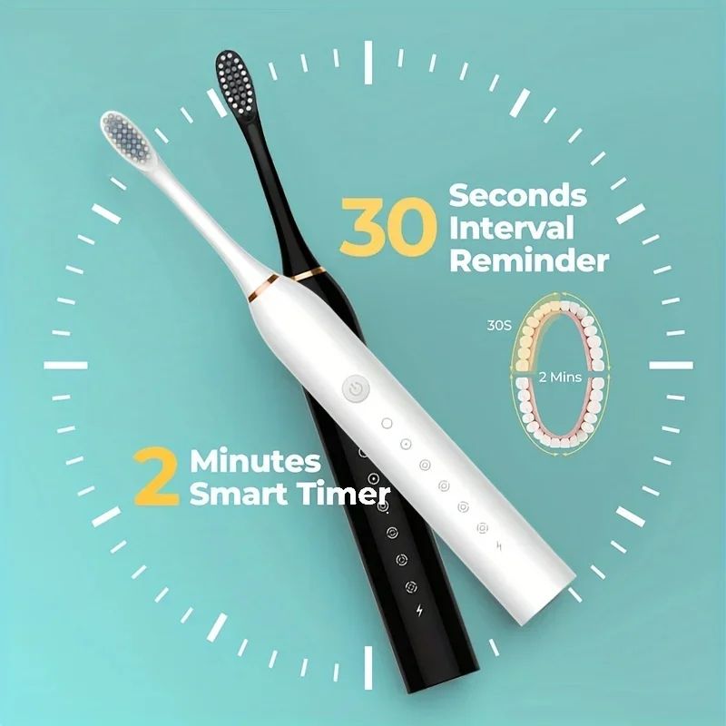 Premium Universal Rechargeable Six-Speed Automatic Electric Toothbrush – Gentle Soft Bristle Care for All Ages