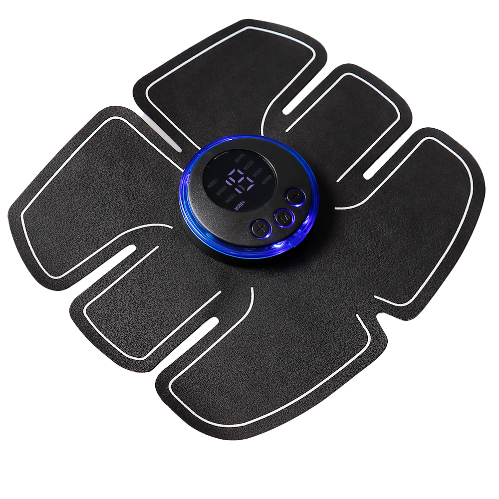 8-Mode Electrode ABS Stimulator, Fitness EMS Device Trainer, Abdominal Massager with 19-Gear Pad Adjustment