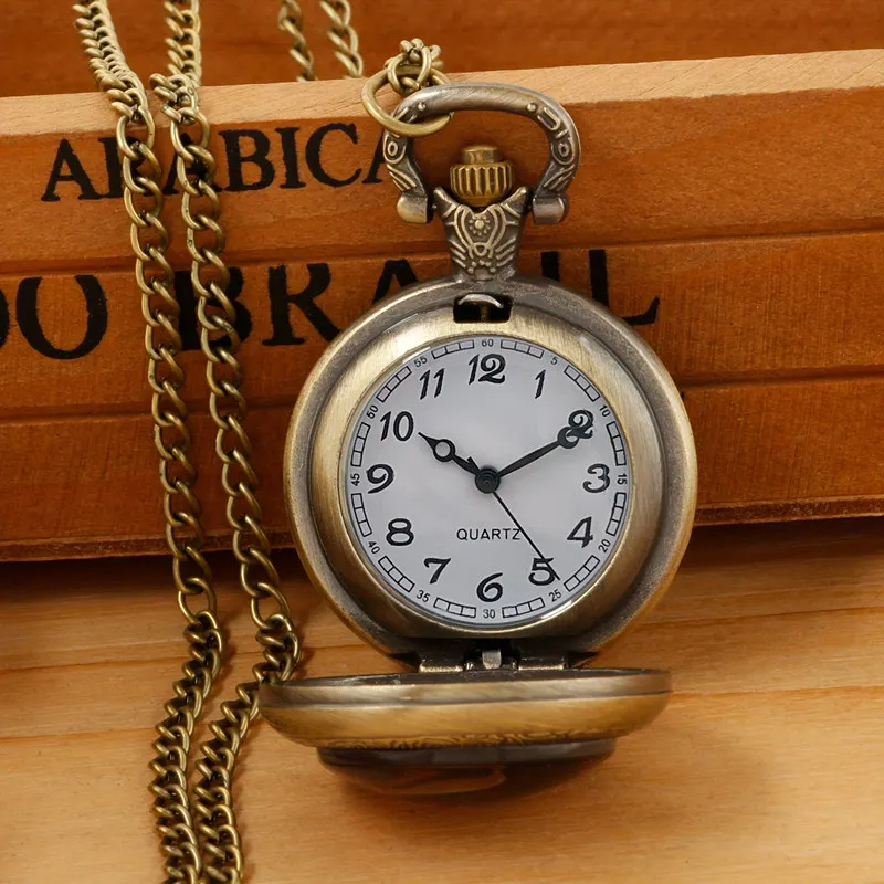 Exquisite Vintage Motorbike Pocket Watch, Retro Bronze Creative Clock, Cowboy Necklace Chain