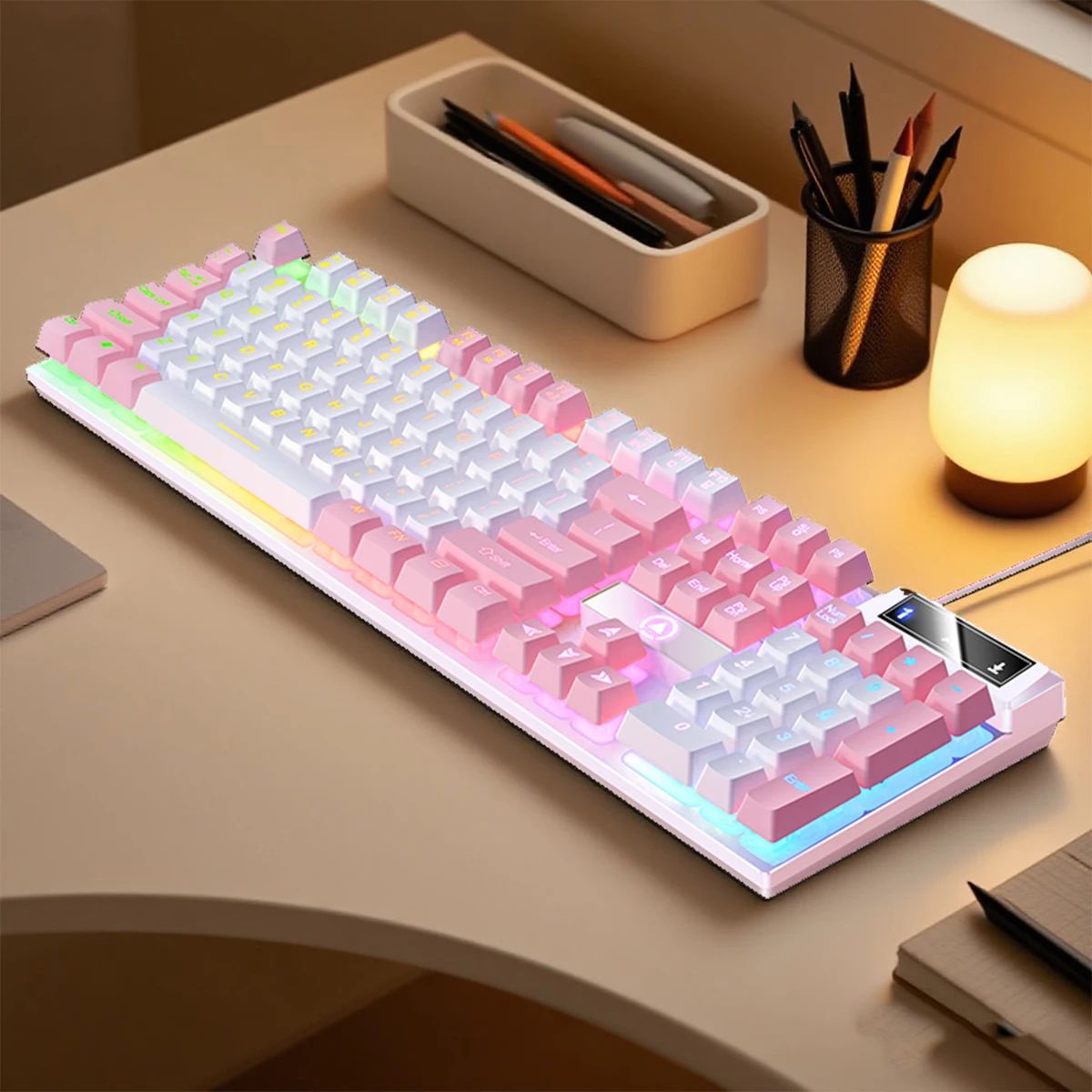 YINDIAO K500 Low Profile Wired Gaming Keyboard with Numpad