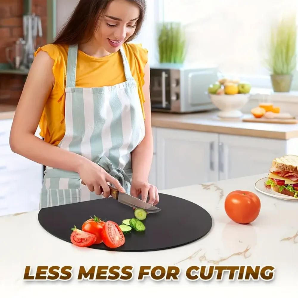 TPU Cutting Board Mat Set – Double-Sided Non-Slip Cutting Mat, BPA-Free Cutting Board, Flexible Semicircle Prep Pad